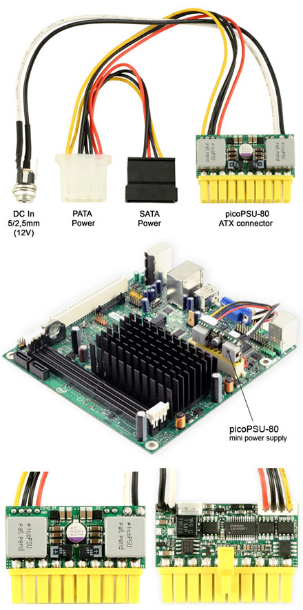 picoPSU-80 DC/DC PC ATX Netzteil (Lfterlos, 80 Watt)